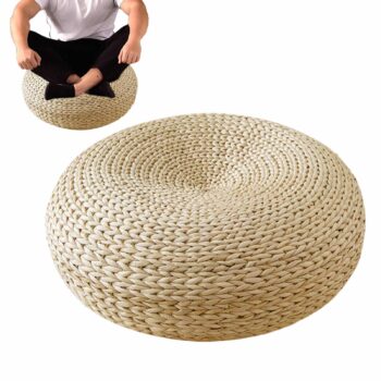 Pouf de médidation en futon tissé