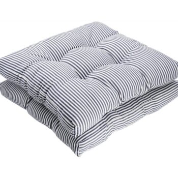 Coussin carré bleu marine rayé