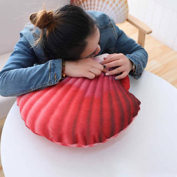 Coussin coquillage rouge tout doux 8855 sgtyi8