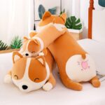Coussin peluche shiba inu en 3 tailles, 2 postionnés en face avant et un positionné en arrière