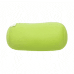 coussin microbilles cylindrique vert pomme sur fond blanc