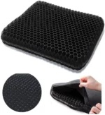 Coussin gel anti escarre noir léger, souple avec une couverture de protection pour garder le coussin propre.