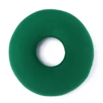 Coussin rond gonflable vert vu d’au-dessus